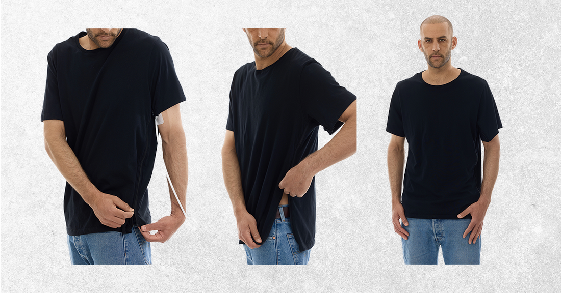 picc line shirt with side opening dress with ease